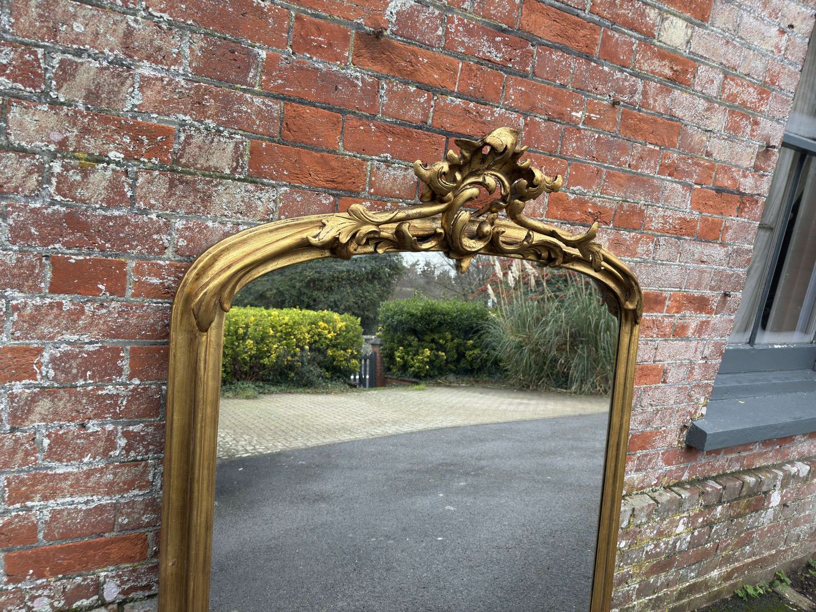 A Stunning Large Antique English 19th C Top Gilt Overmantle Mirror. photo 1995.0