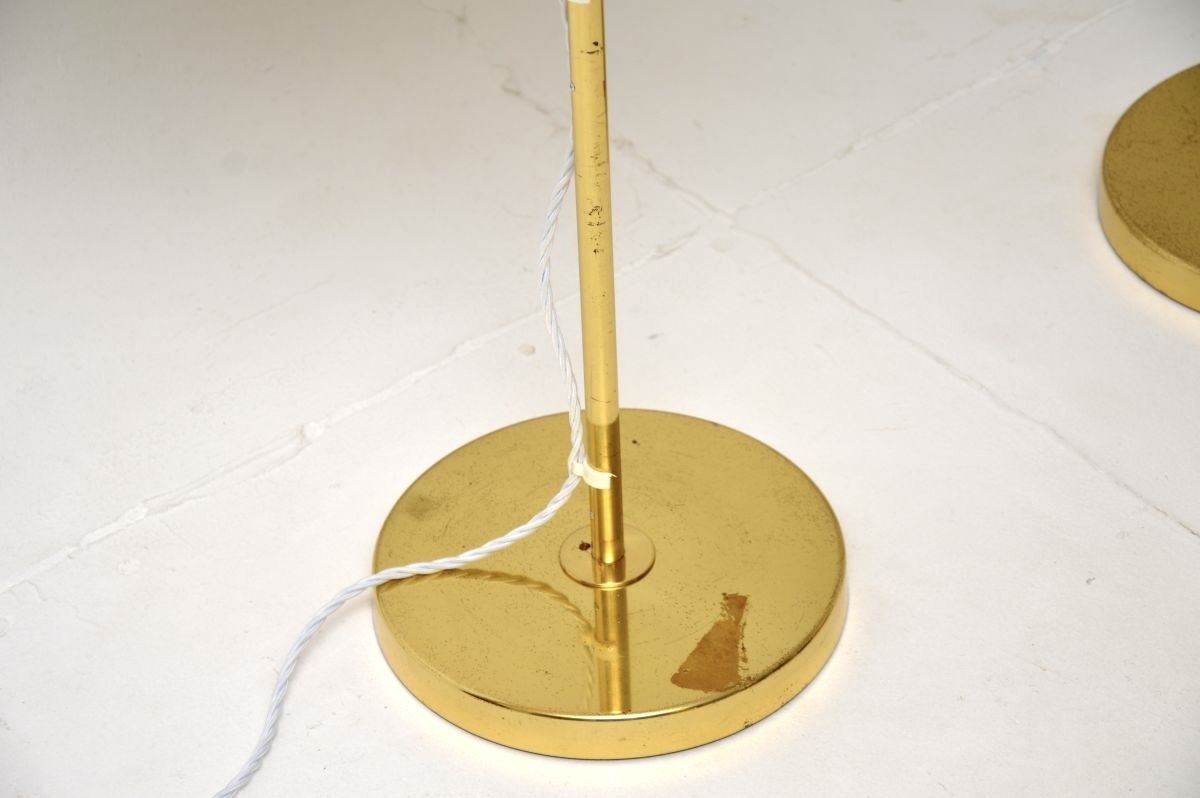 Pair Of Vintage Swedish Brass Rise And Fall Lamps By Bergboms photo vinterior