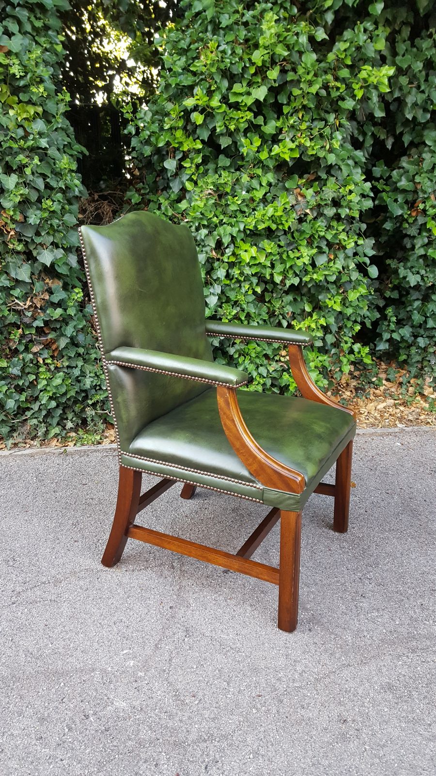 Antique Style Mahogany & Leather Office Chair photo buy