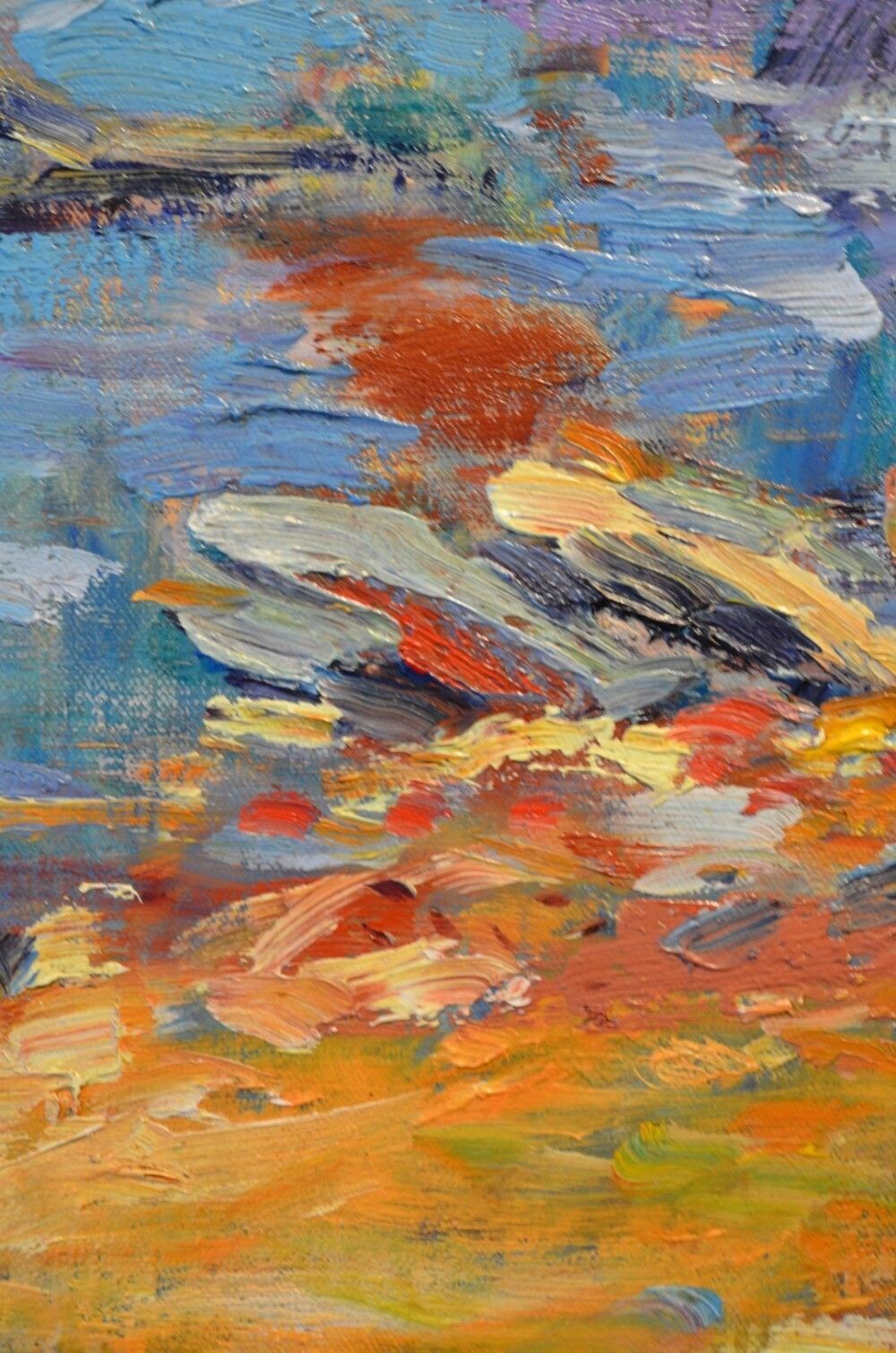 5250.0 Beautiful Oil On Canvas. Children Playing On The Beach By Jeffrey Pratt B.1940 photo