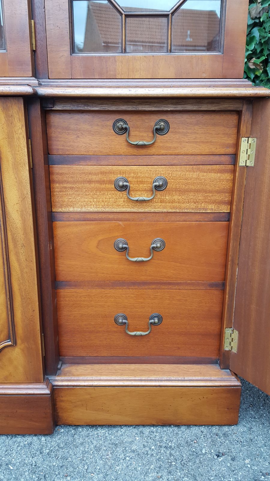 Antique Mahogany Breakfront Library Bookcase photo furniture
