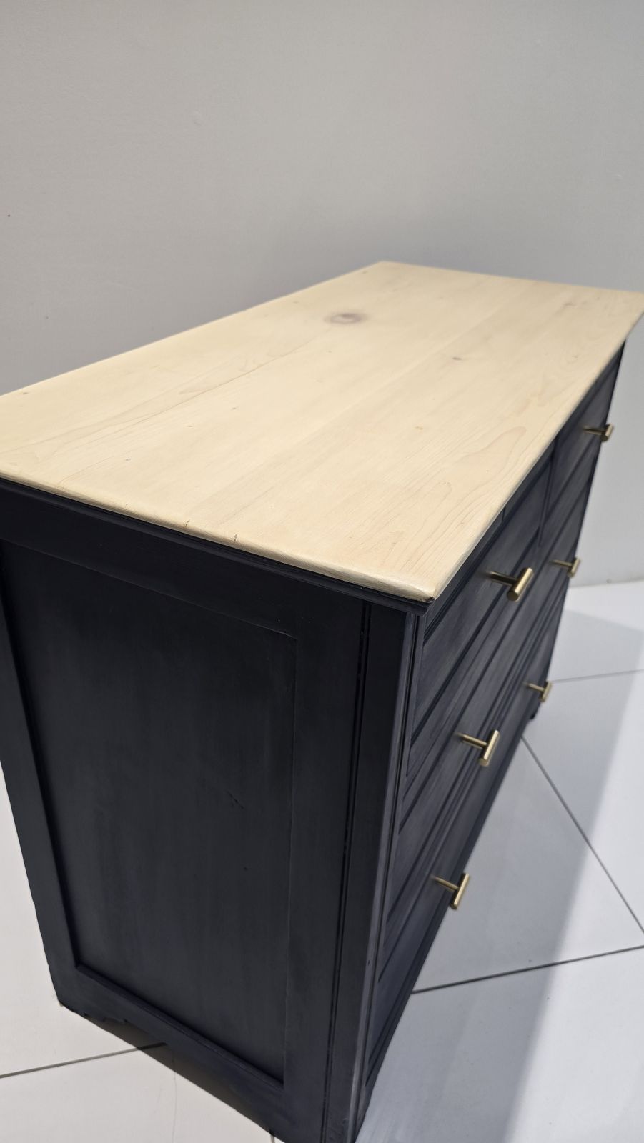 Chest Of Drawers In Oxford Navy With 4 Drawers photo vintage