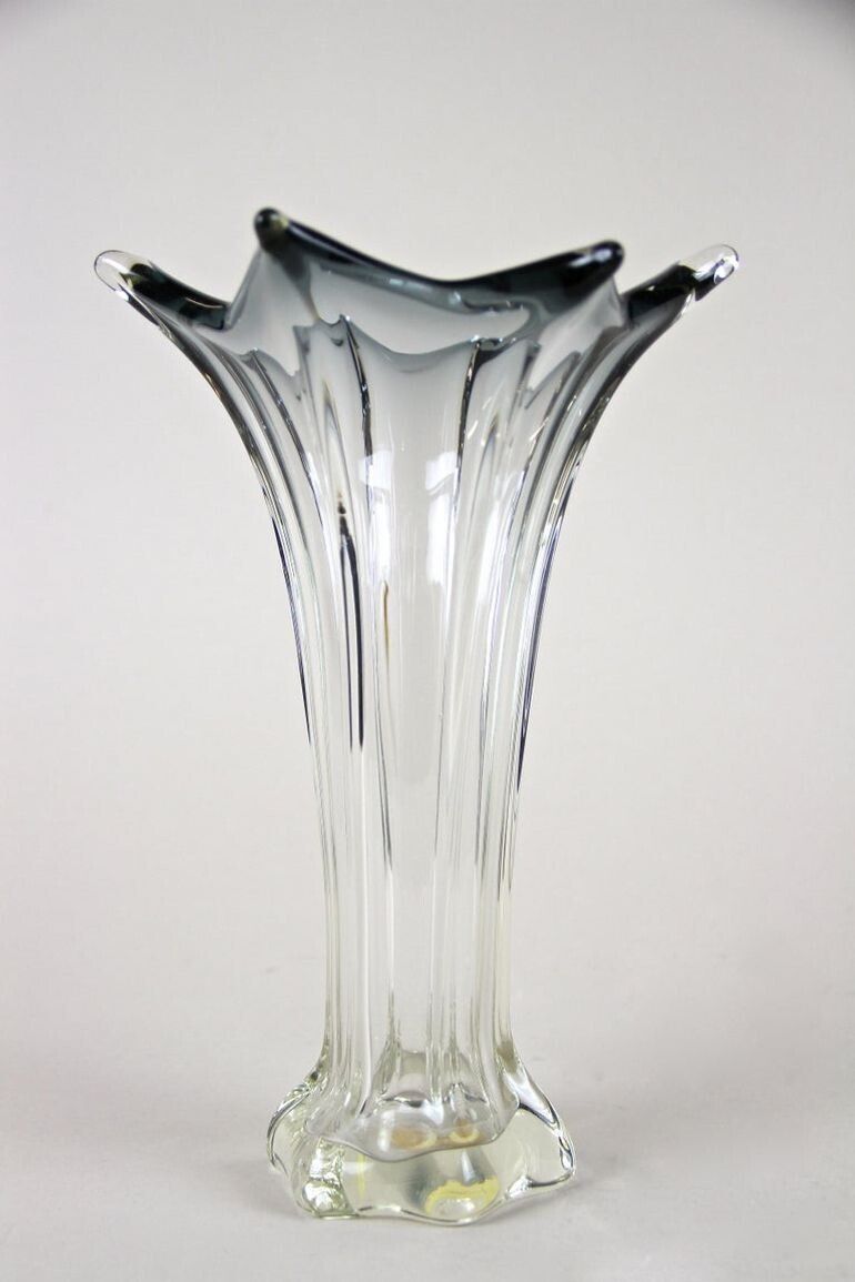 20th Century Clear Murano Glass Vase, Vetro Artistico Veneziano, Italy Ca. 1970 photo buy