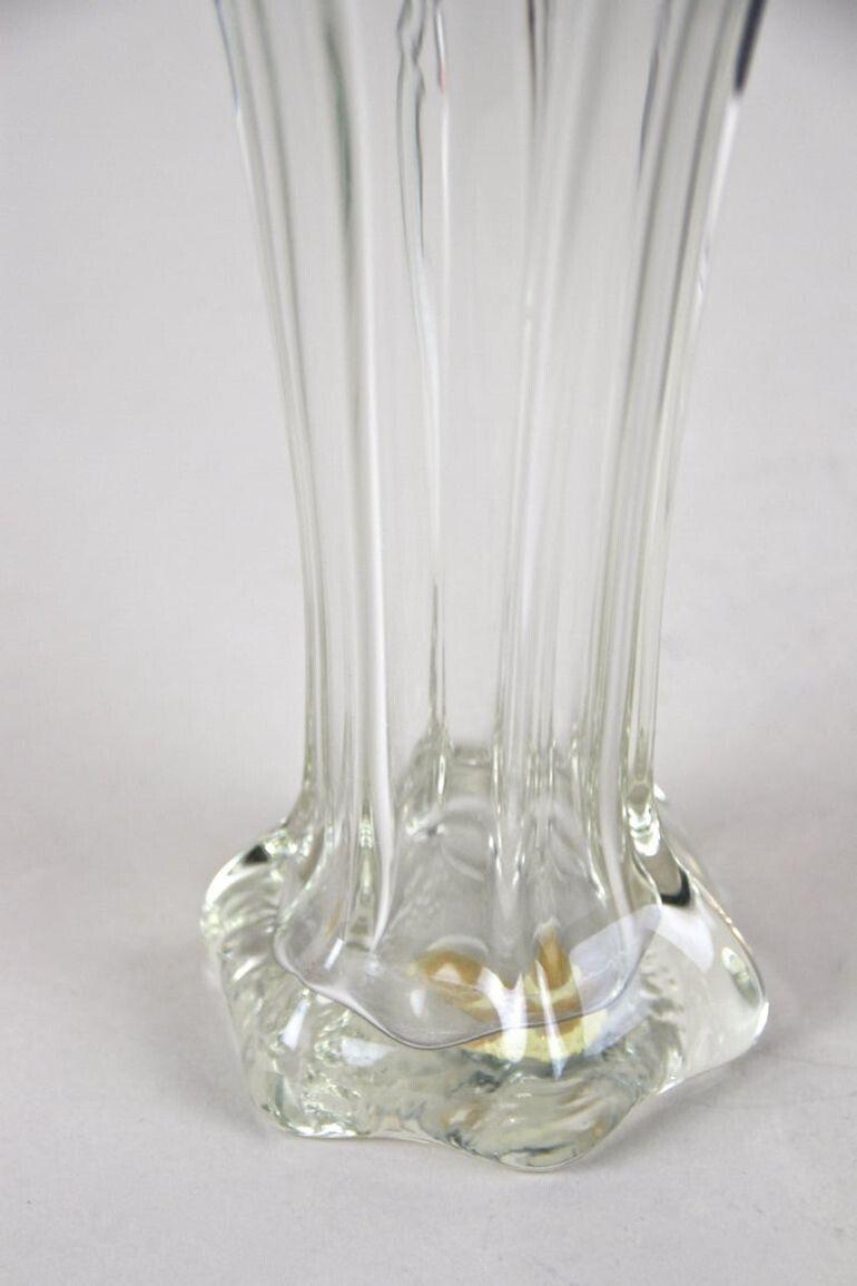 20th Century Clear Murano Glass Vase, Vetro Artistico Veneziano, Italy Ca. 1970 photo vintage