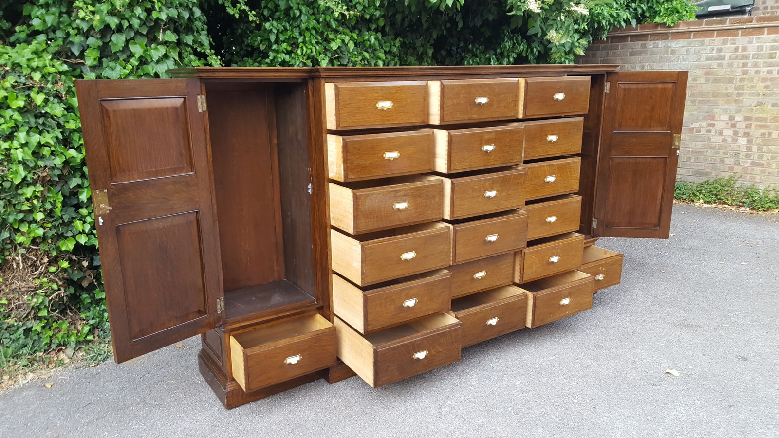 Large Solicitors Oak Cabinet photo for sale