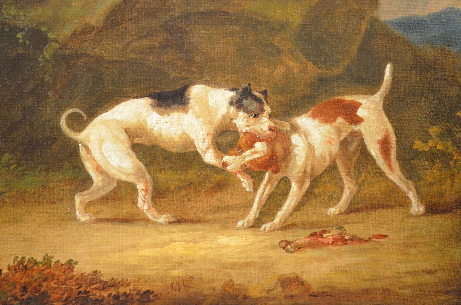 Fabulous Oil Painting Of Fighting Dogs By James Ward Ra 1769   1859 photo vinterior