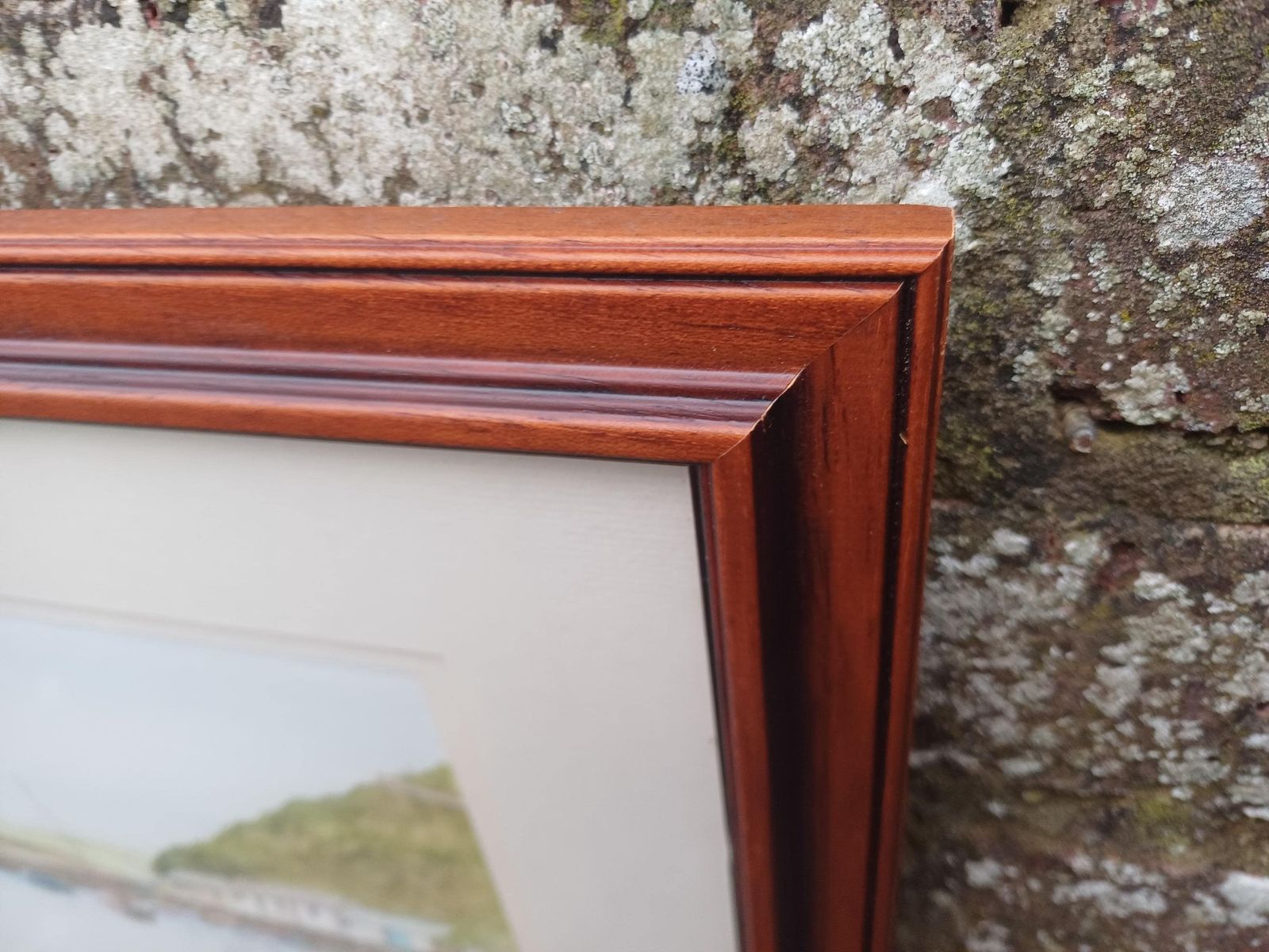 Original 1993 Harbour Watercolour Painting By Sian, Framed Coastal Landscape Art, Vintage Water Colour, Cornish Coastal Landscape photo vintage