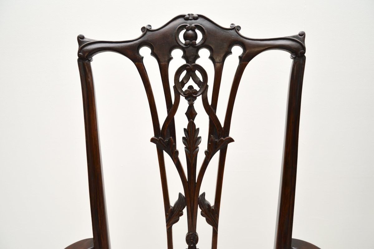 Pair Of Antique Mahogany Chippendale Style Armchairs photo 683.0