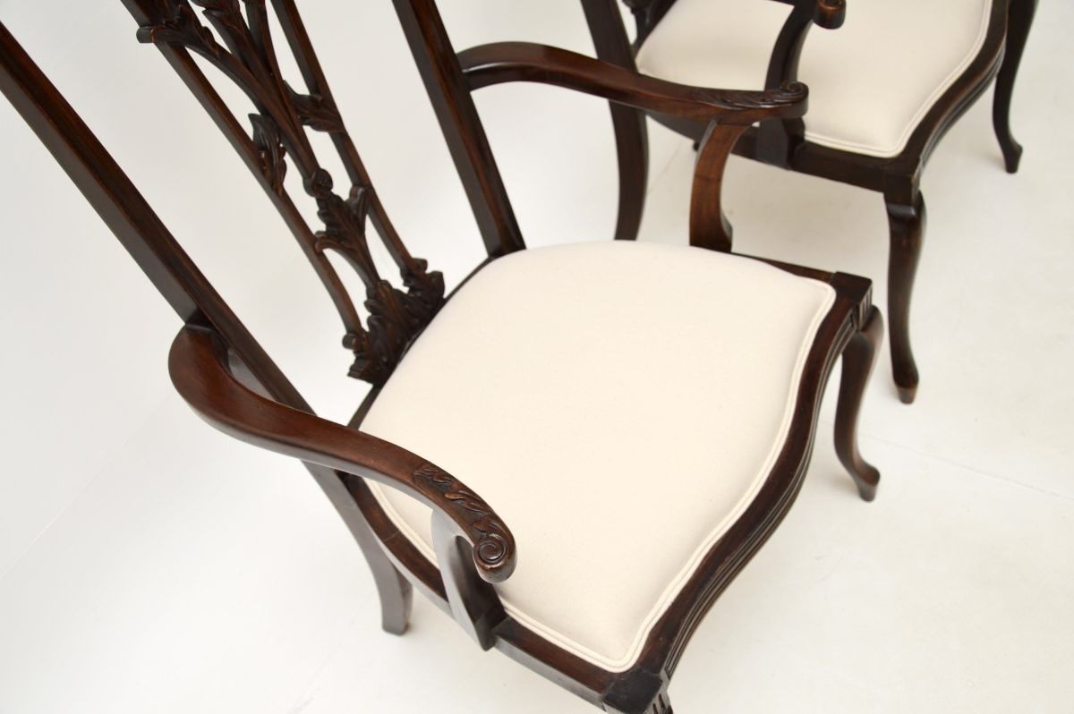 Pair Of Antique Mahogany Chippendale Style Armchairs photo buy