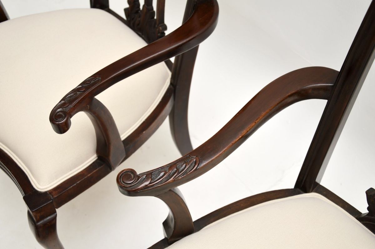 photo furniture Pair Of Antique Mahogany Chippendale Style Armchairs