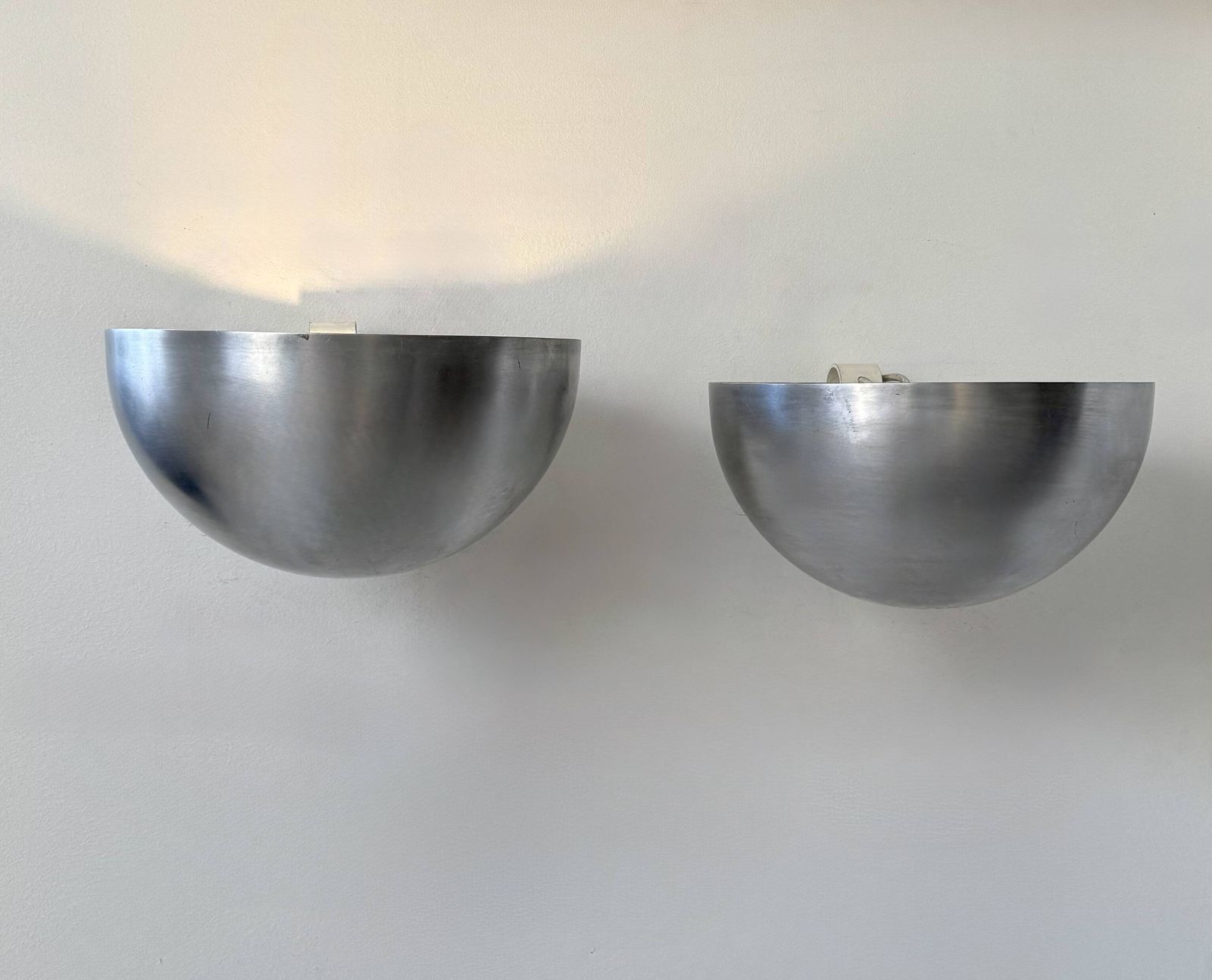 Pair Of Vintage Xl Wall Lights, Brushed Metal, Italy, 1970 photo 700.0