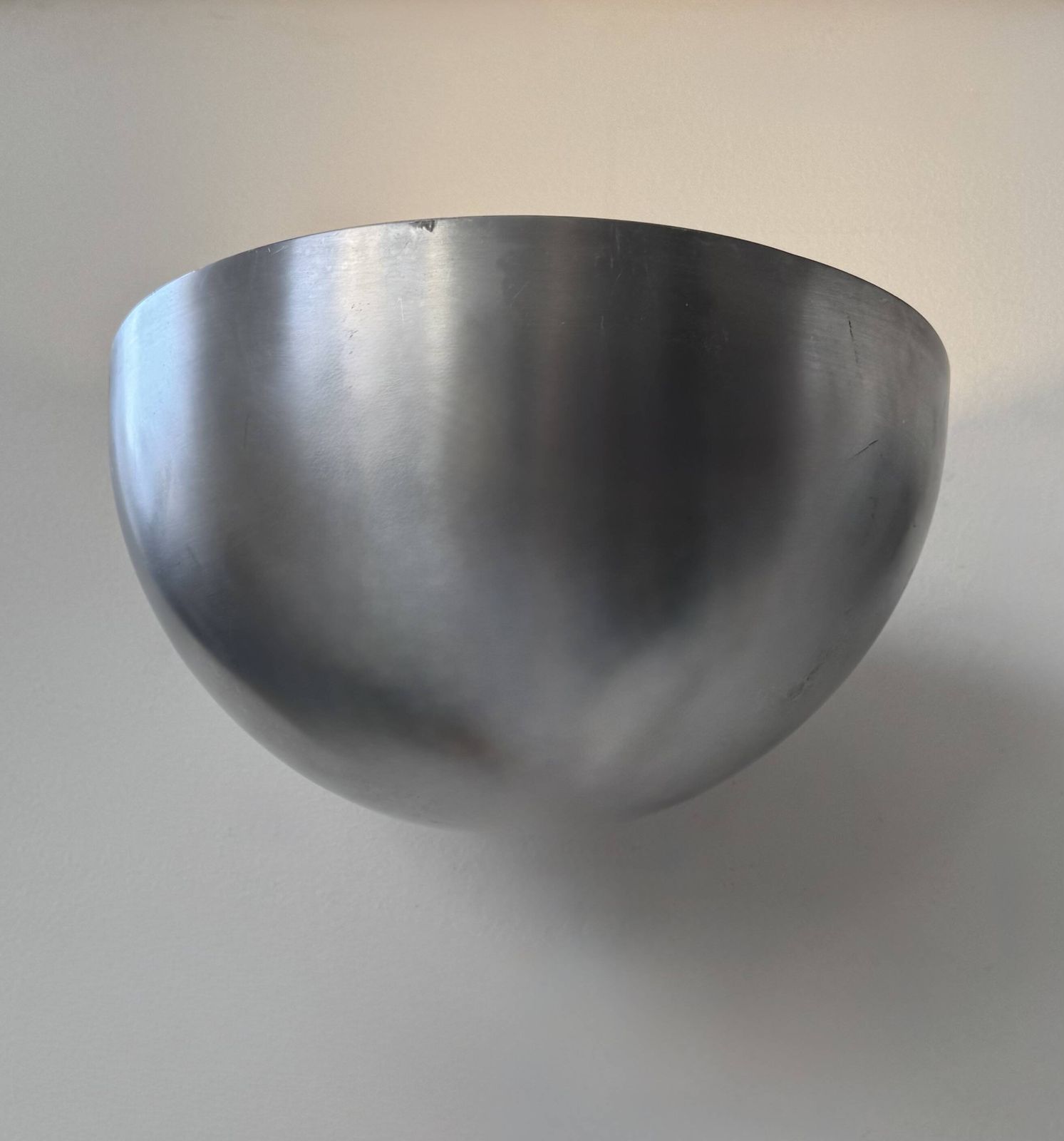 Pair Of Vintage Xl Wall Lights, Brushed Metal, Italy, 1970 photo vinterior