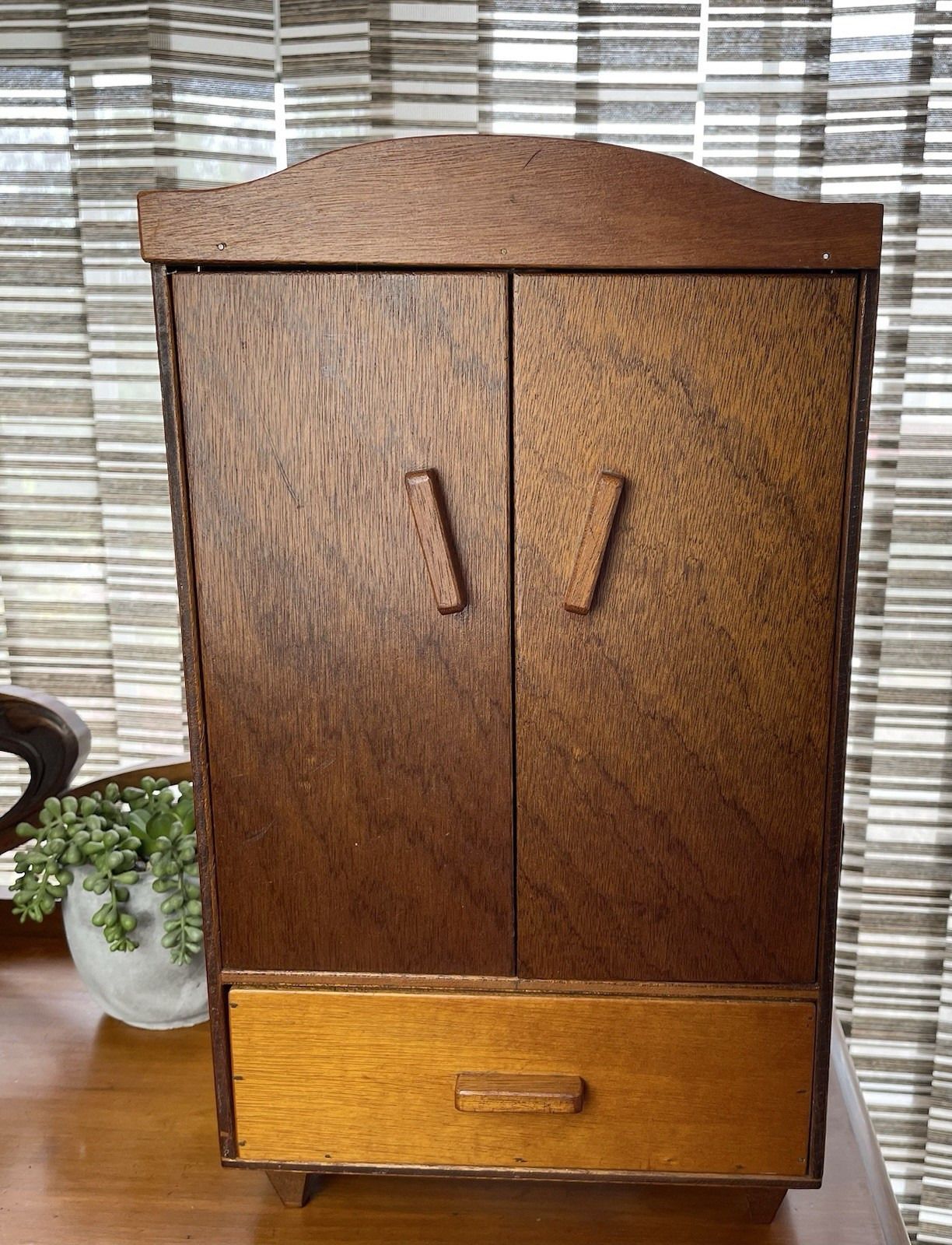 Small Apprentice Piece Size Mid Century Teak Wardrobe With Drawer & Coat Hangers