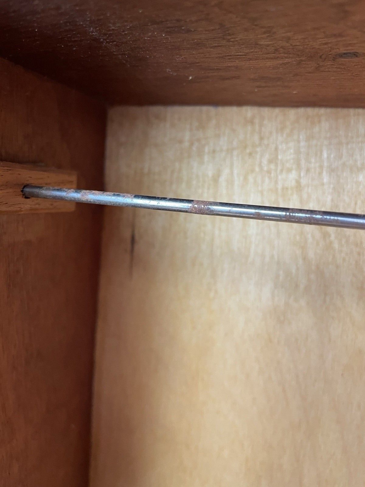 photo for sale Small Apprentice Piece Size Mid Century Teak Wardrobe With Drawer & Coat Hangers