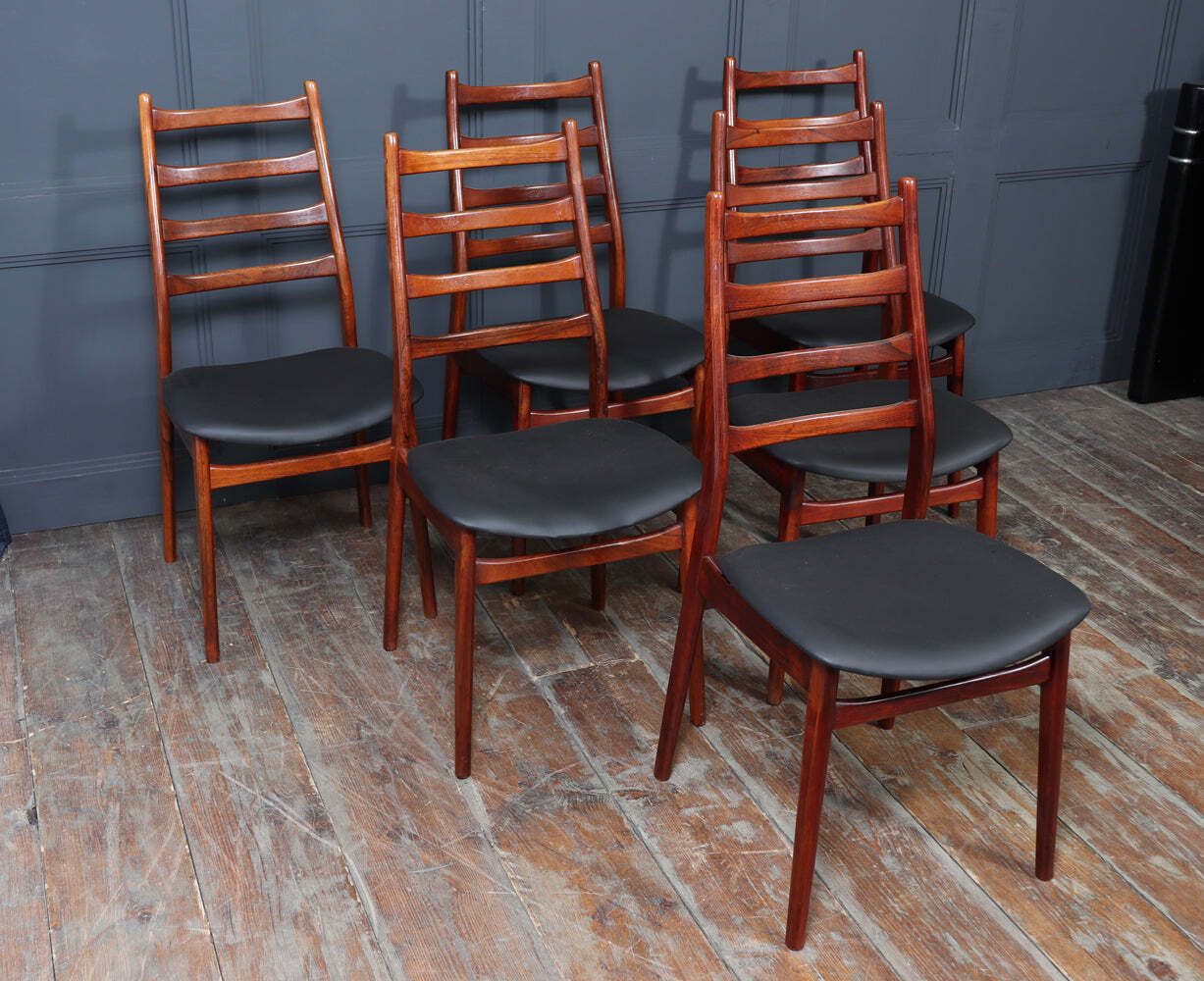 Set Of Six Mid Century Rosewood Dining Chairs By Casala photo buy