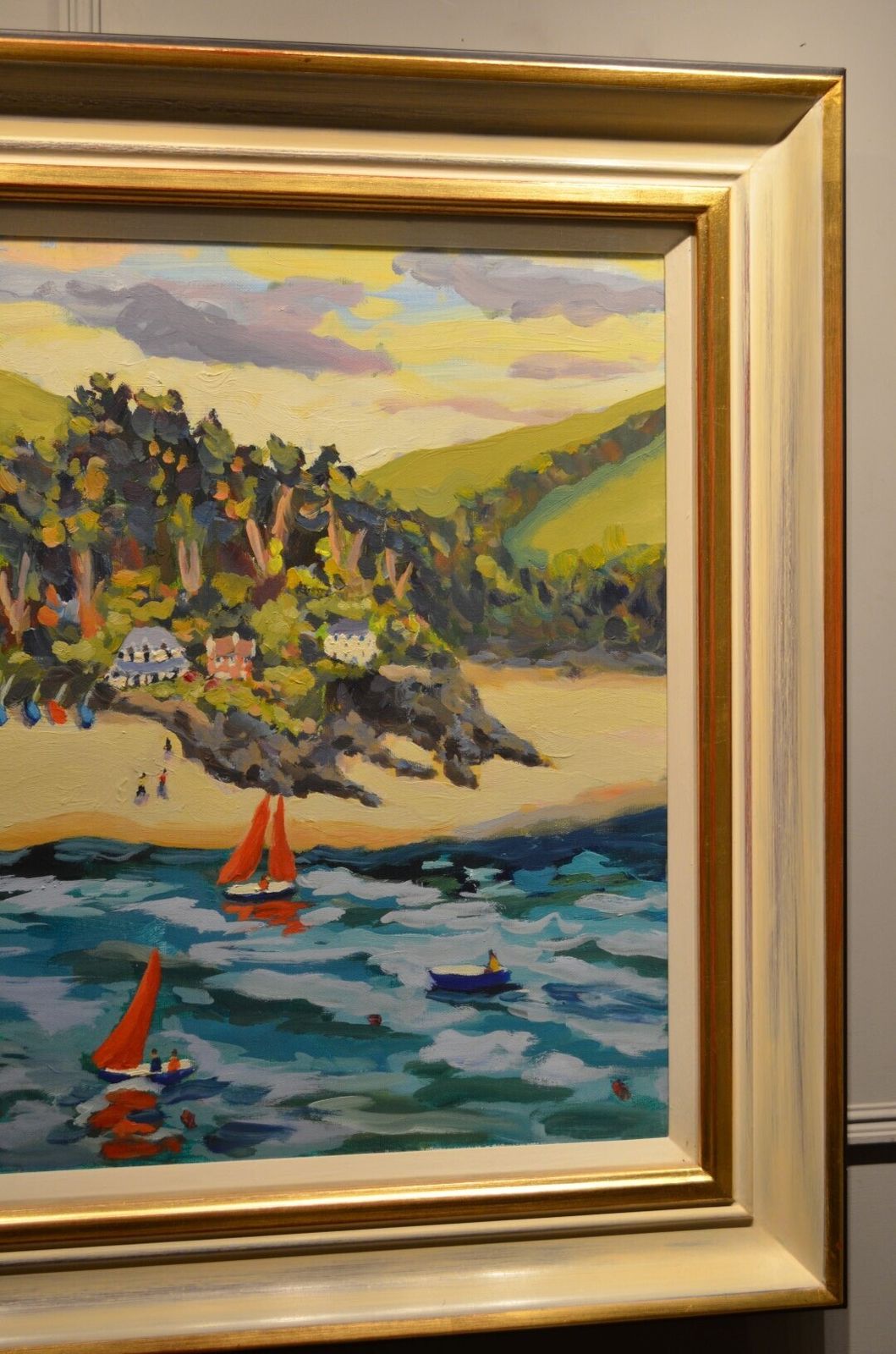 Lucy Pratt (British B.1970): An Oil Painting On Canvas 'Red Sails, Salcombe photo buy