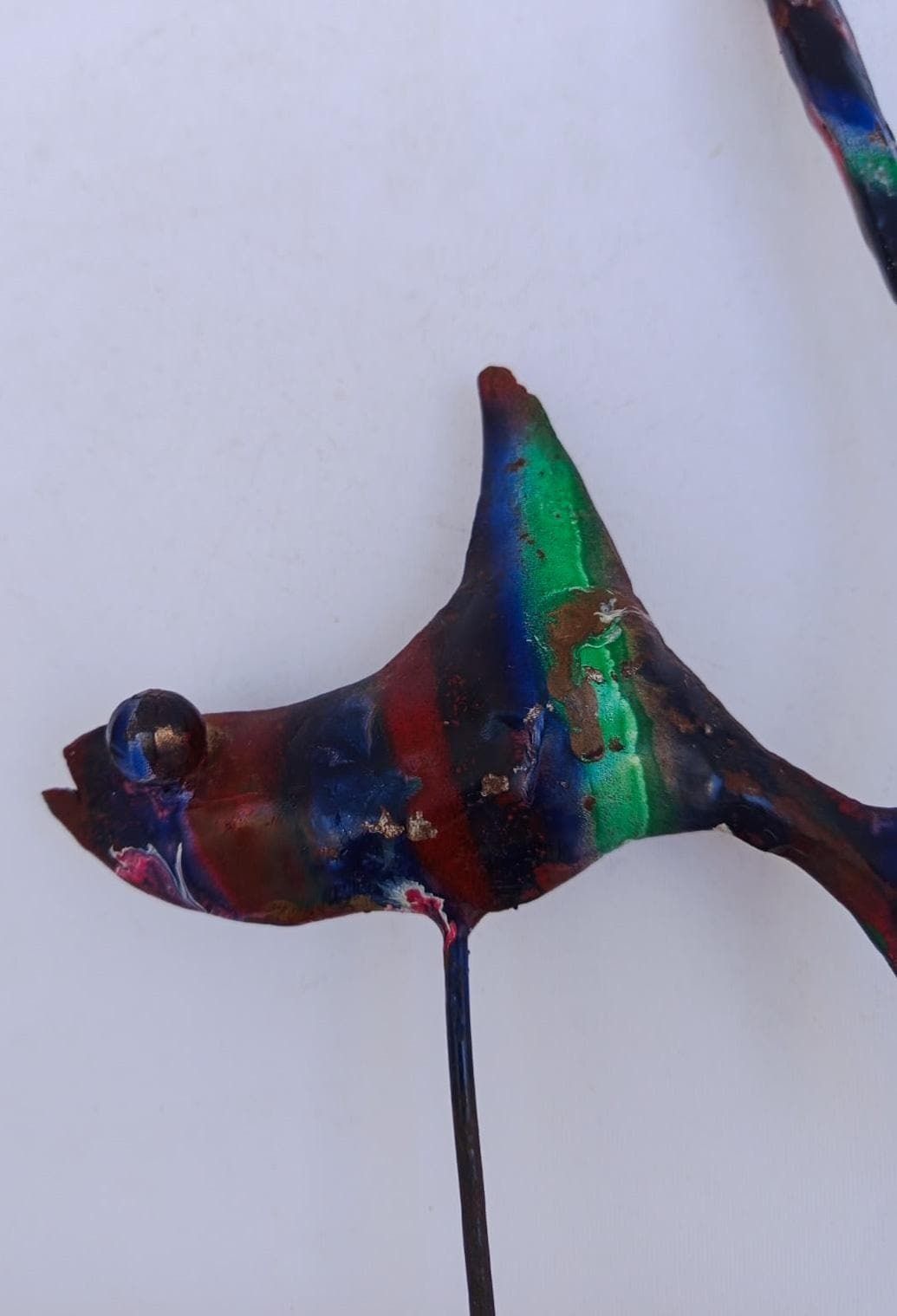 Painted Iron Fish Sculpture Designed By Giovanni Tamburelli Metal Art photo Art