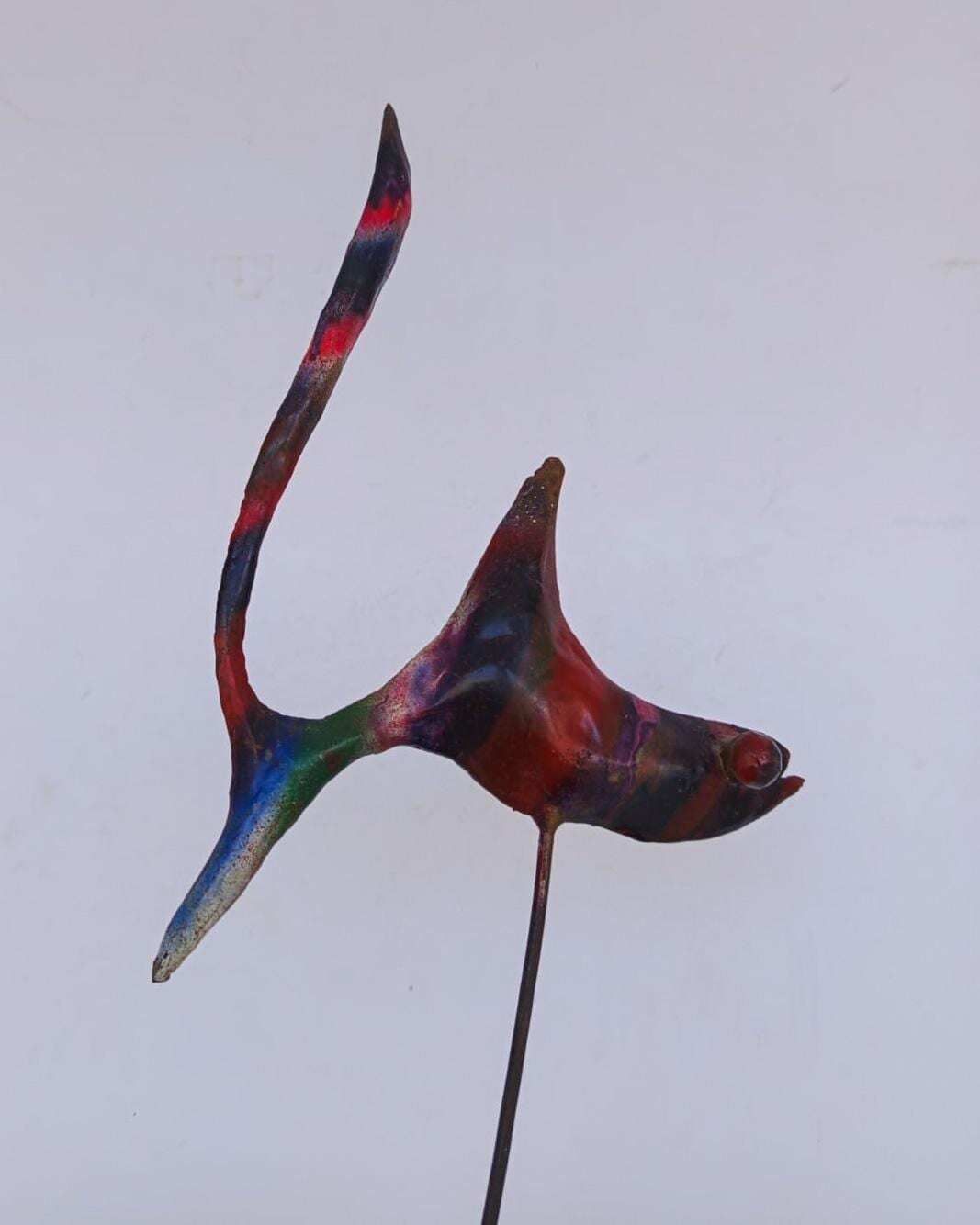 Painted Iron Fish Sculpture Designed By Giovanni Tamburelli Metal Art photo 185.0