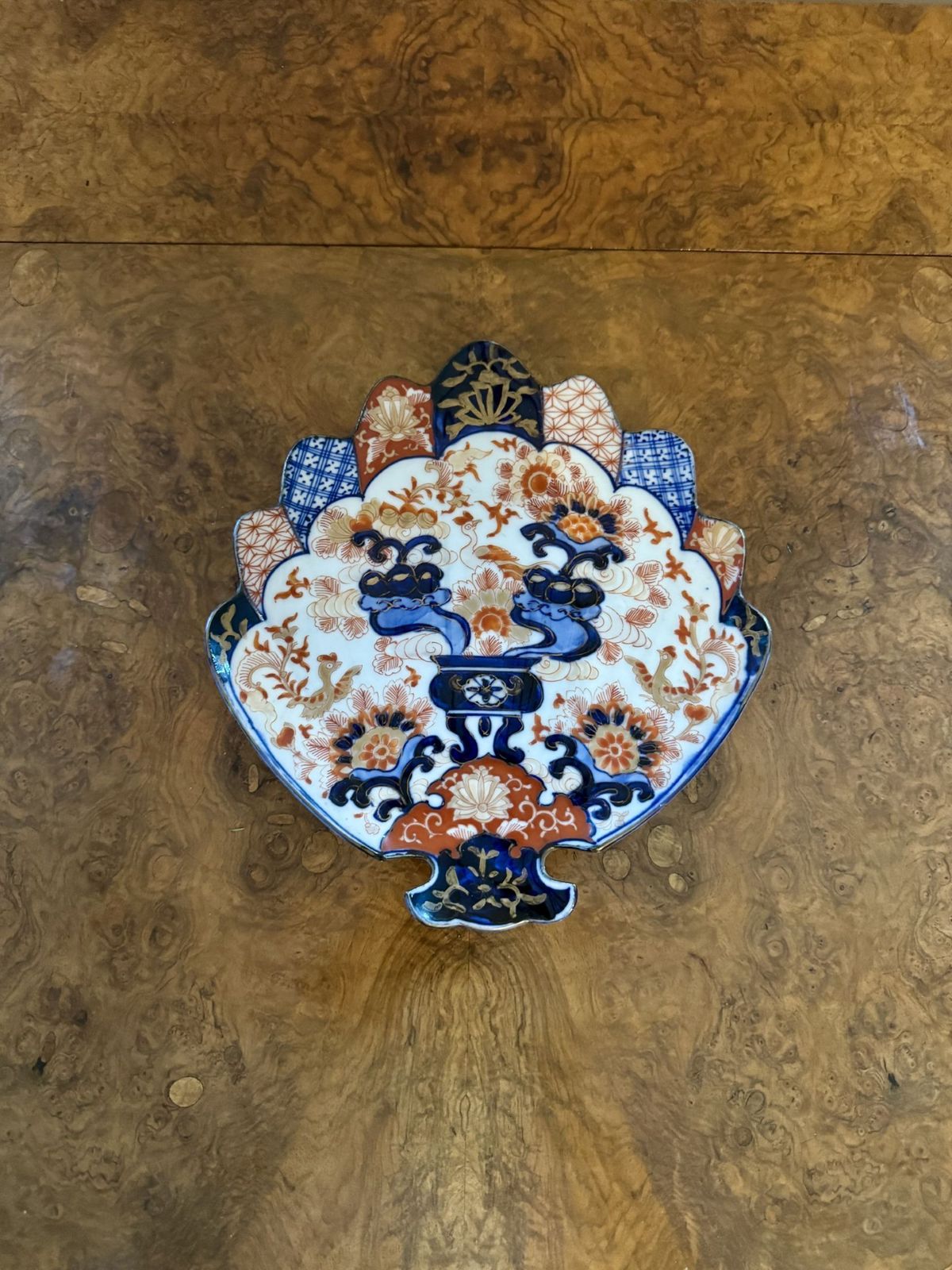 Fine Quality Unusual Antique Japanese Imari Fan Shaped Plate photo furniture