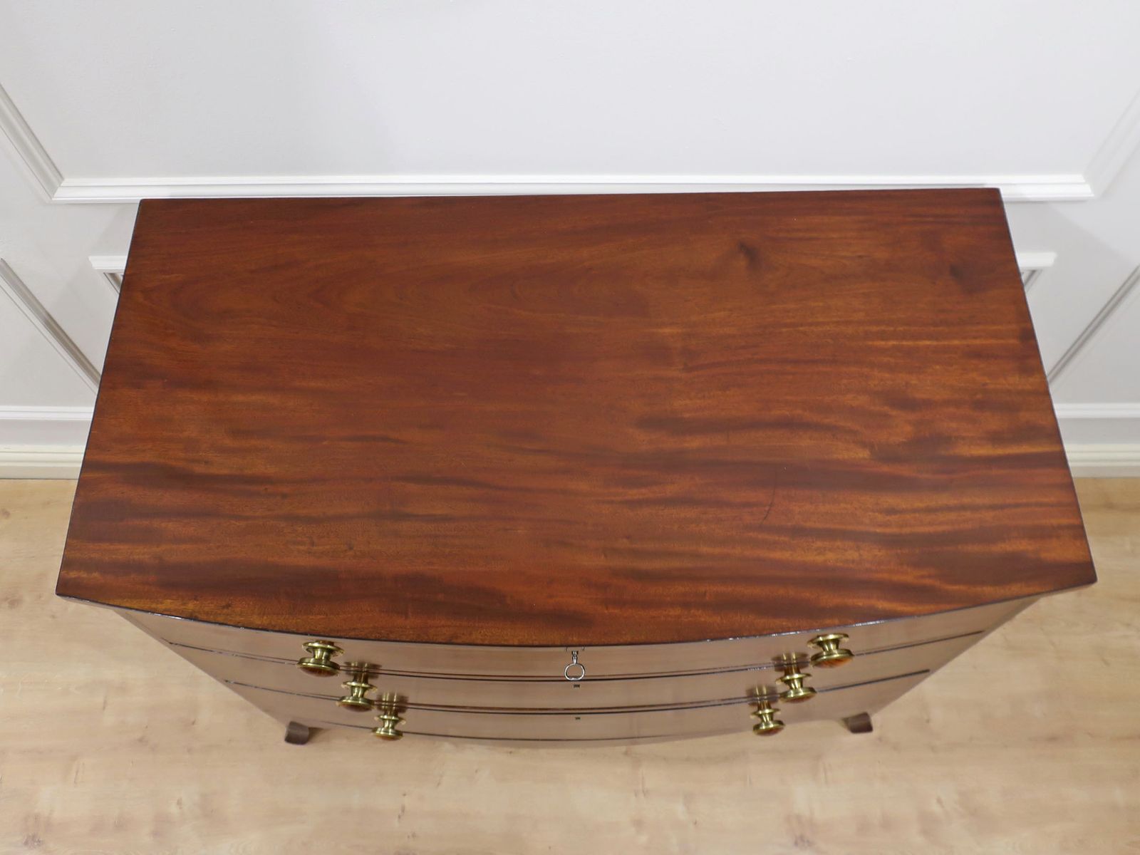 Georgian Mahogany Bow Fronted Chest Of Drawers photo for sale