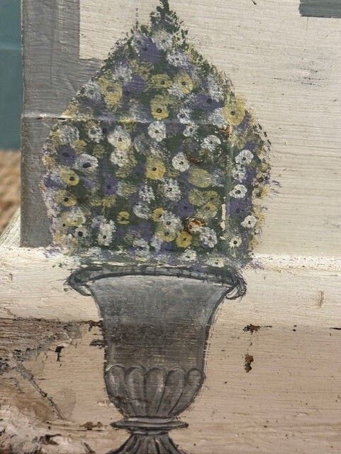 Furniture Victorian Silver Chest Painted In The Style Of A Manor House photo