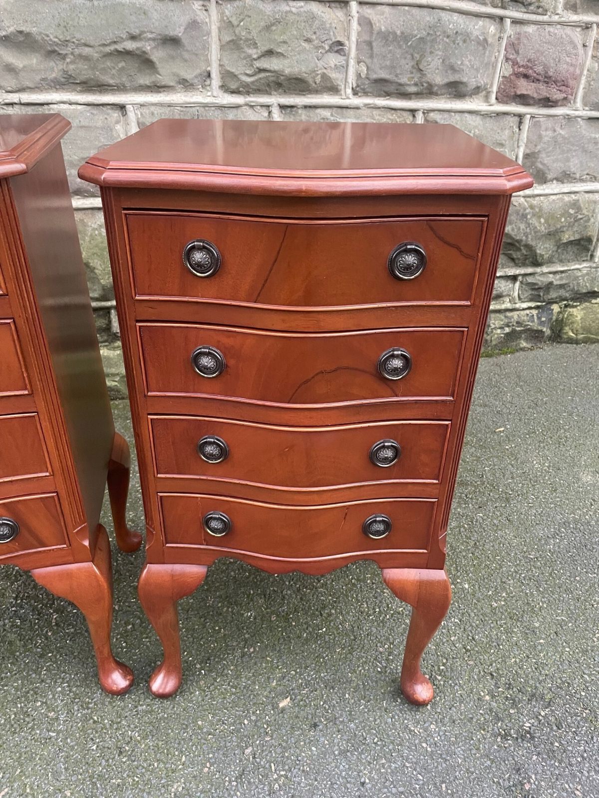 Pair Mahogany 4 Draw Bedside Chests Draws photo vinterior