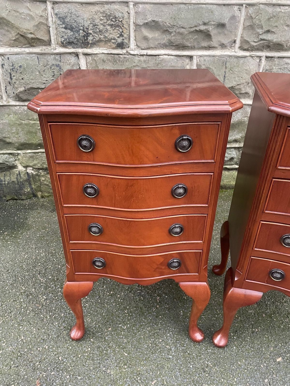 photo for sale Pair Mahogany 4 Draw Bedside Chests Draws