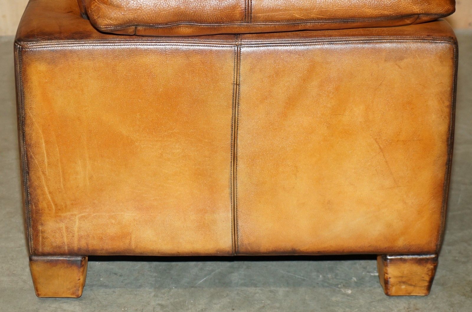 photo vinterior Restored De Sede Ds17 Brown Buffalo Neck Leather Two Seat Sofa Part Of Suite