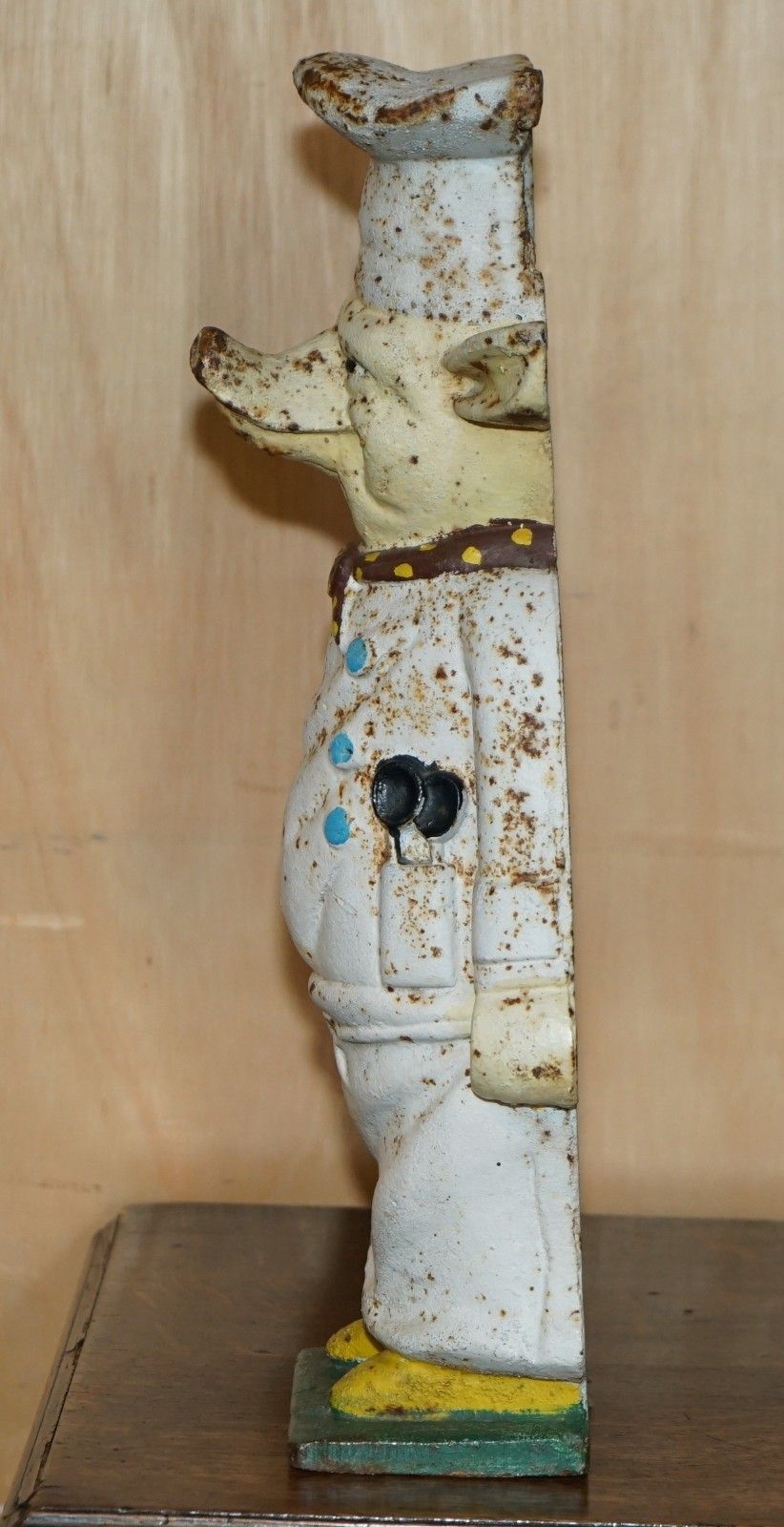 photo vinterior Antique 19th Century Butchers Shop Advertising Display Pig Original Paint Patina