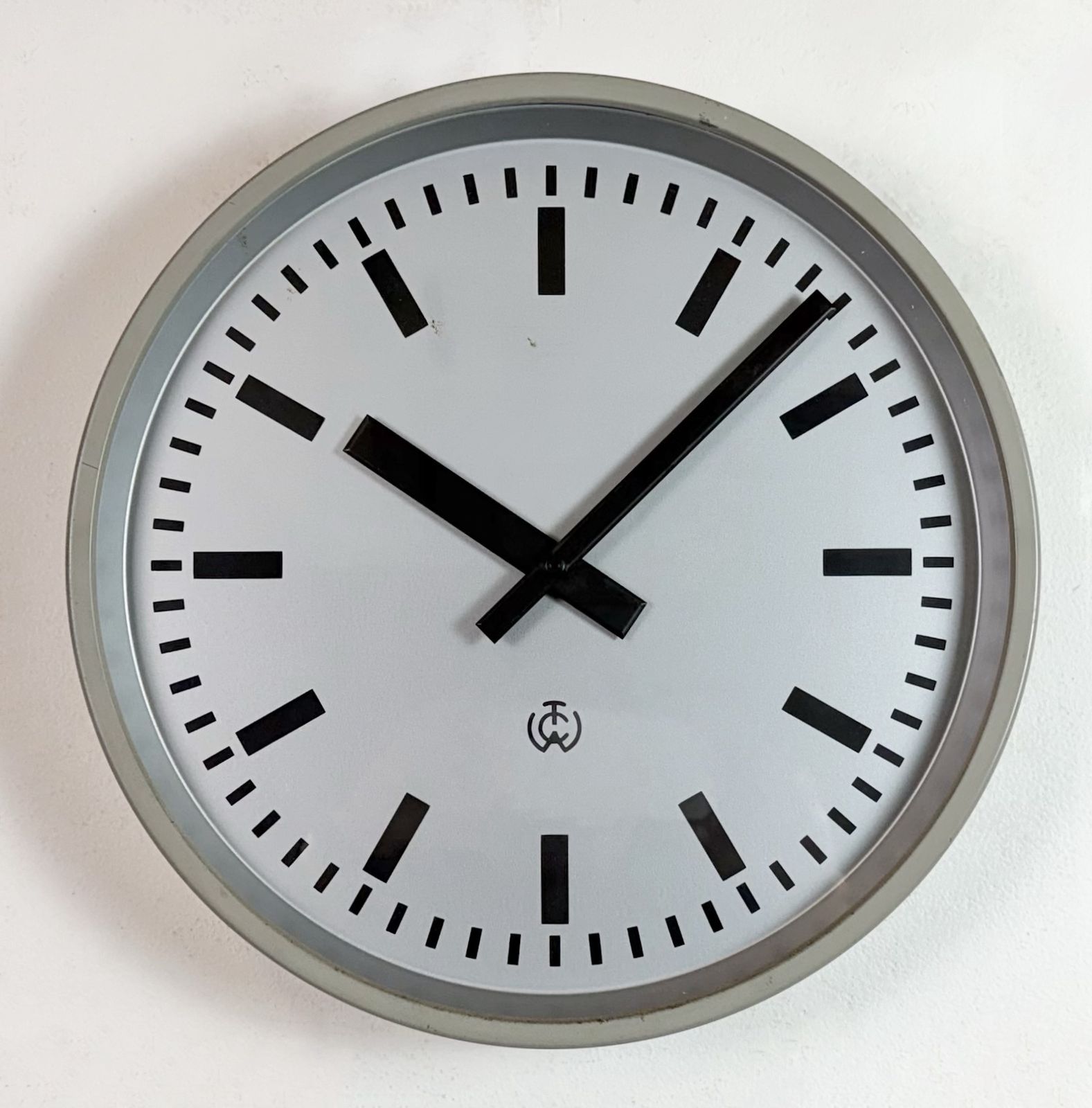 289.0 Grey Industrial Station Wall Clock From Tcw , 1960 photo