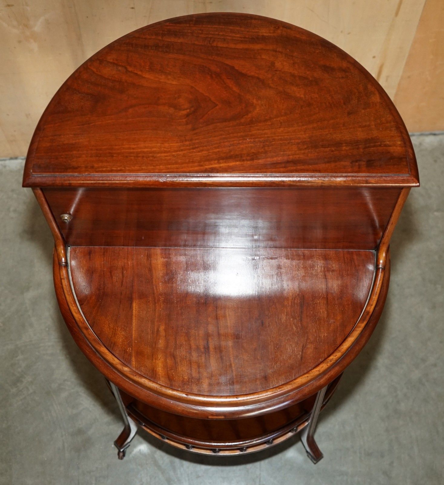 photo for sale Antique Victorian 1880 Mahogany Cut Glass Crystal Spinning Drinks Cabinet Table