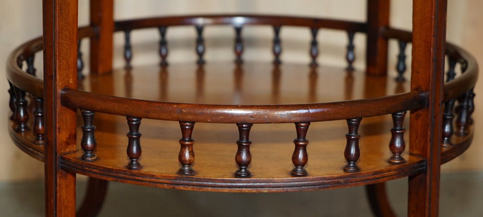 photo vintage Antique Victorian 1880 Mahogany Cut Glass Crystal Spinning Drinks Cabinet Table
