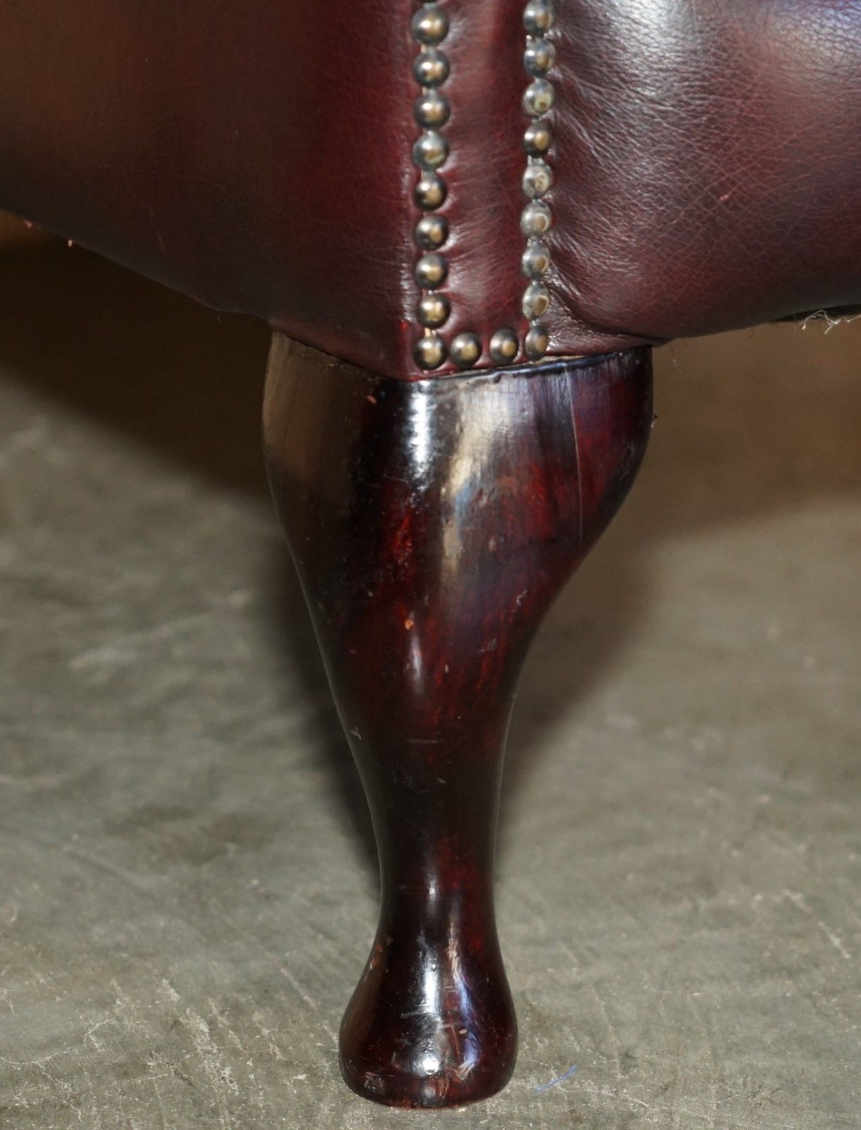 Furniture Nice Decorative Pair Of Chesterfield Vintage Oxblood Leather Wingback Armchairs photo