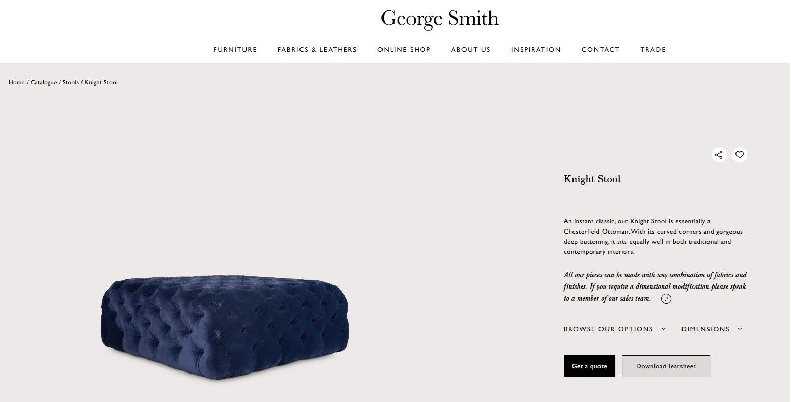 Rrp £6640 Extra Large George Smith Chesterfield Chelsea Knight Footstool Ottoman photo for sale