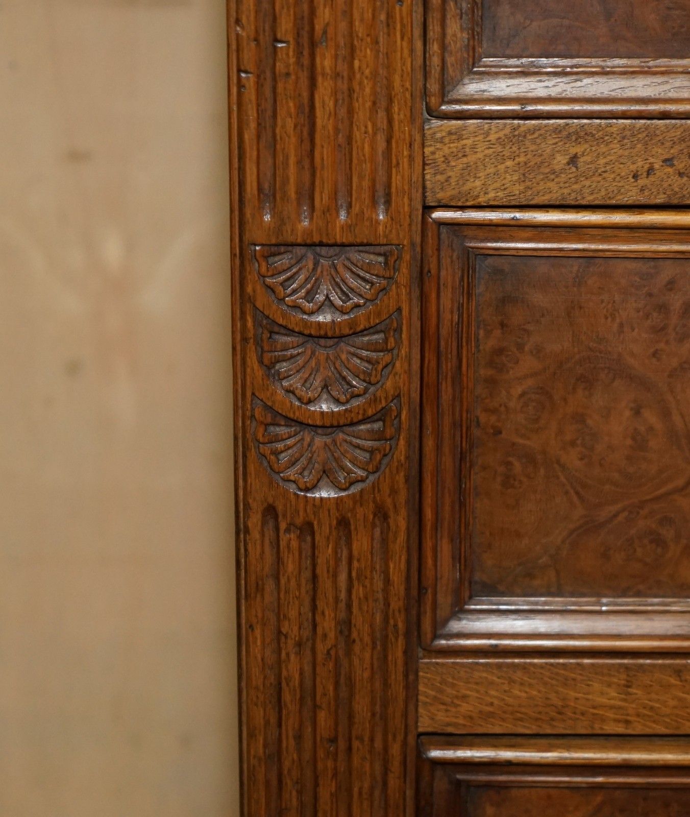 photo furniture Stunning Antique Circa 1900 Pollard Burr Burl Oak Large Tallboy Chest Of Drawers