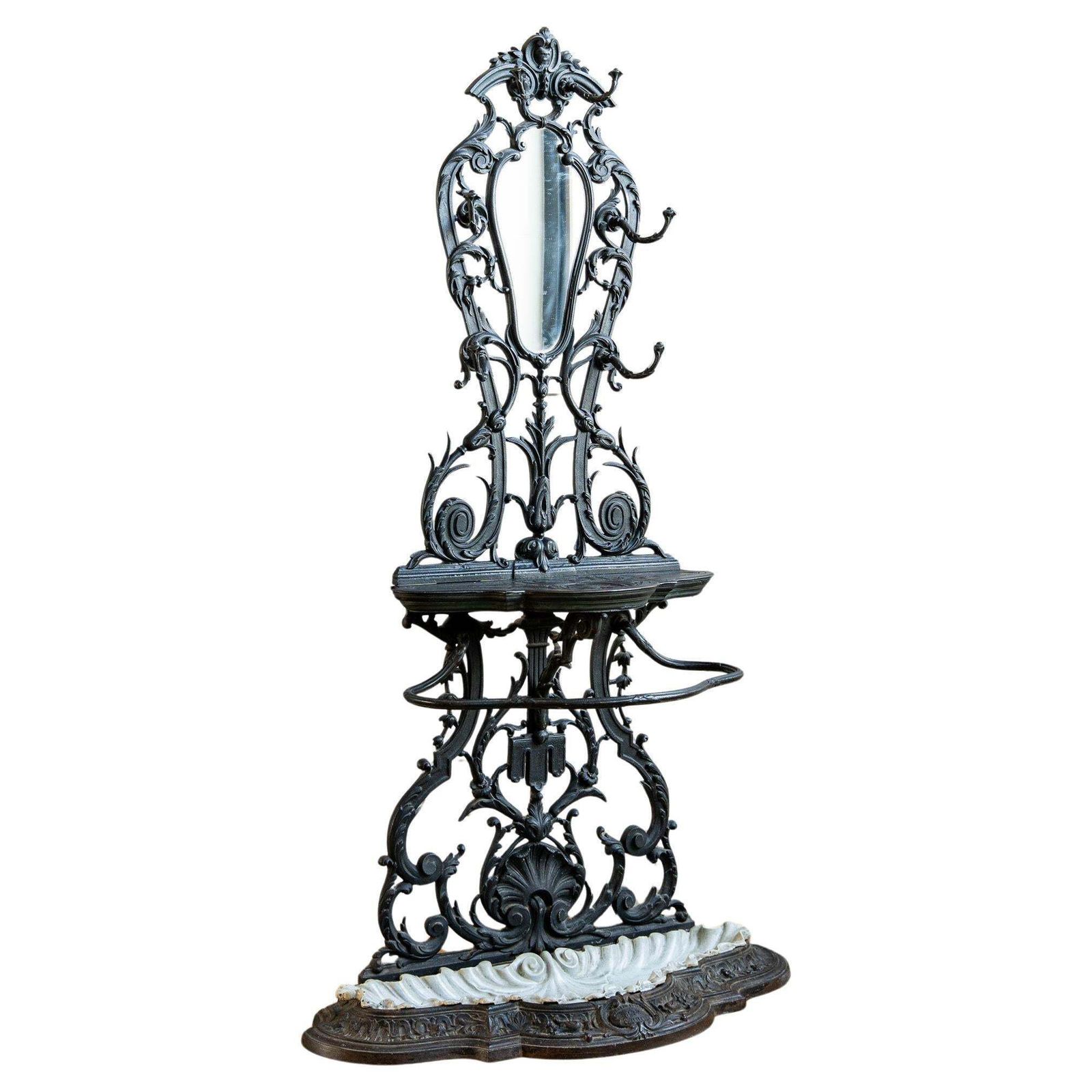 Art Nouveau Cast Iron Hall Tree (Model No. 30) By Corneau Frères