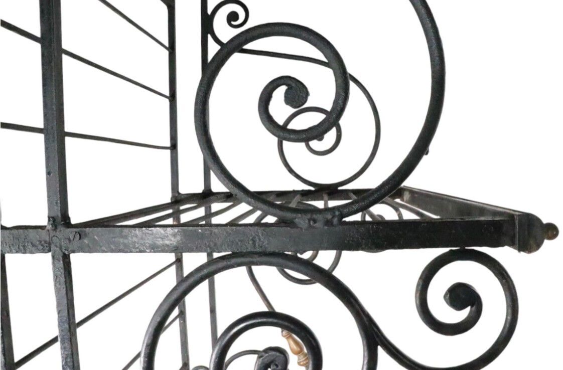 Pre Owned Early 20th Century French Baker's Rack Cast Iron And Brass photo Furniture
