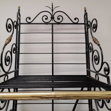 Pre Owned Early 20th Century French Baker's Rack Cast Iron And Brass photo 1650.0