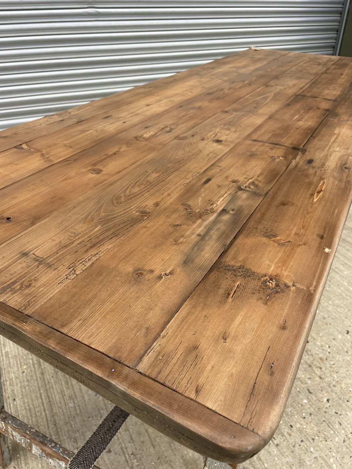 1930s Wooden Trestle Table, Vintage photo furniture