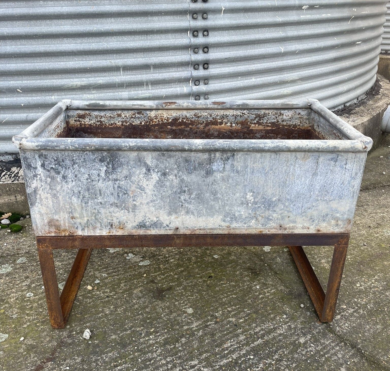 Vintage Round Top Cattle Trough On Stand photo for sale