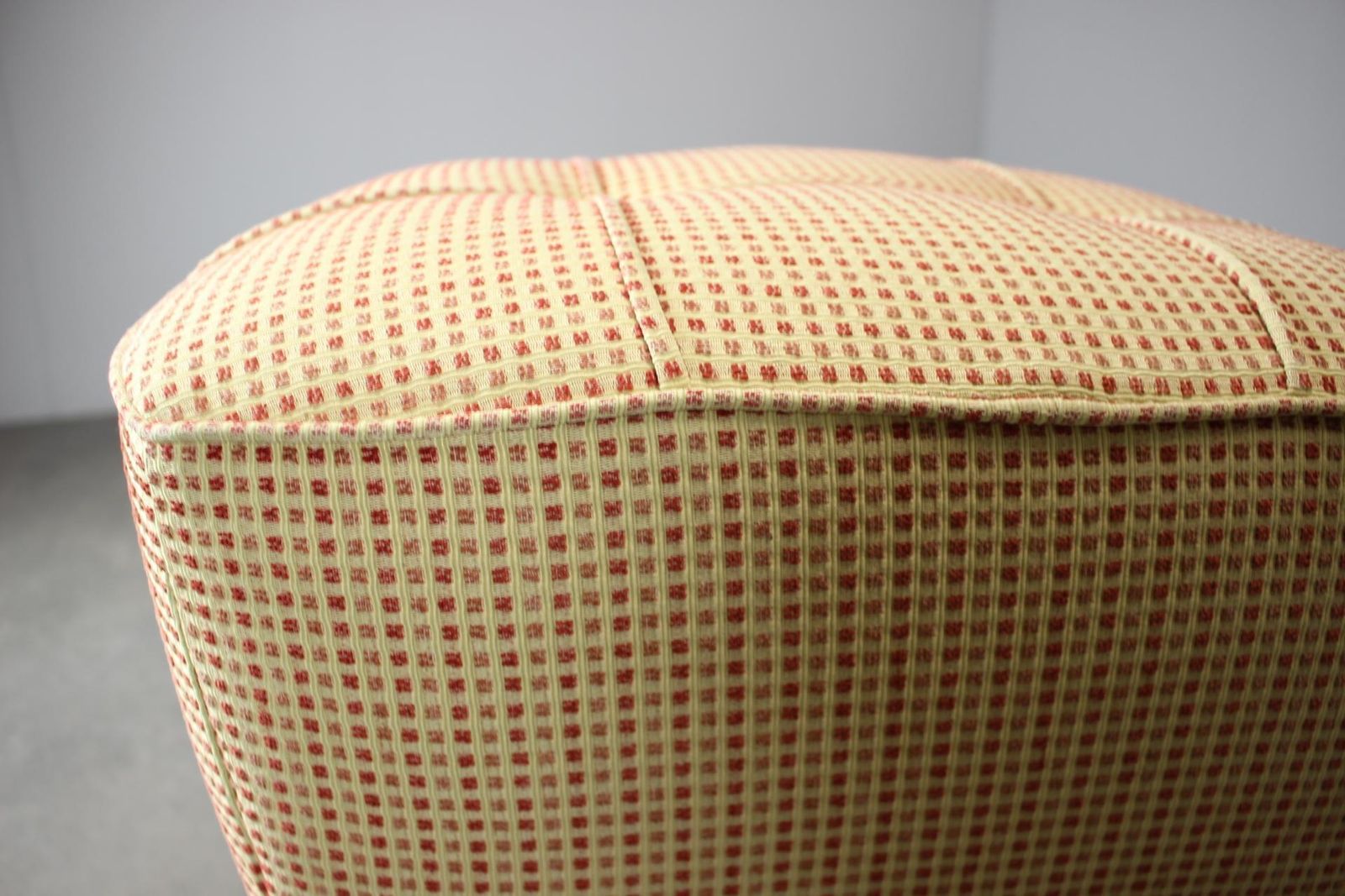 1930s Czechoslovak Art Deco Ottoman / Tabouret With Springs Seat, New Upholstery photo vintage