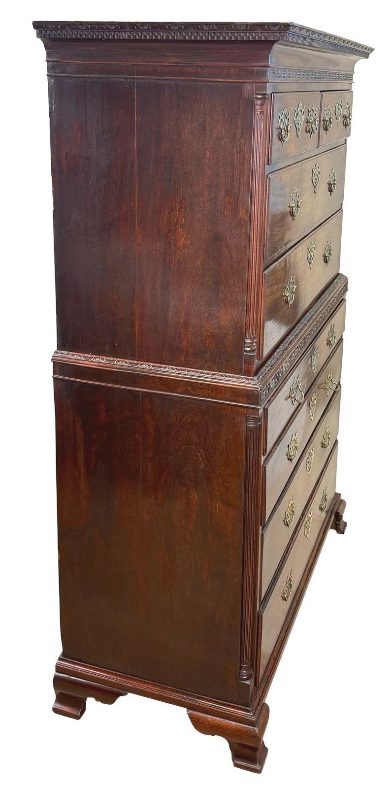 photo vinterior Fine 18th Century Chippendale Mahogany Tallboy (England, Circa 1765)