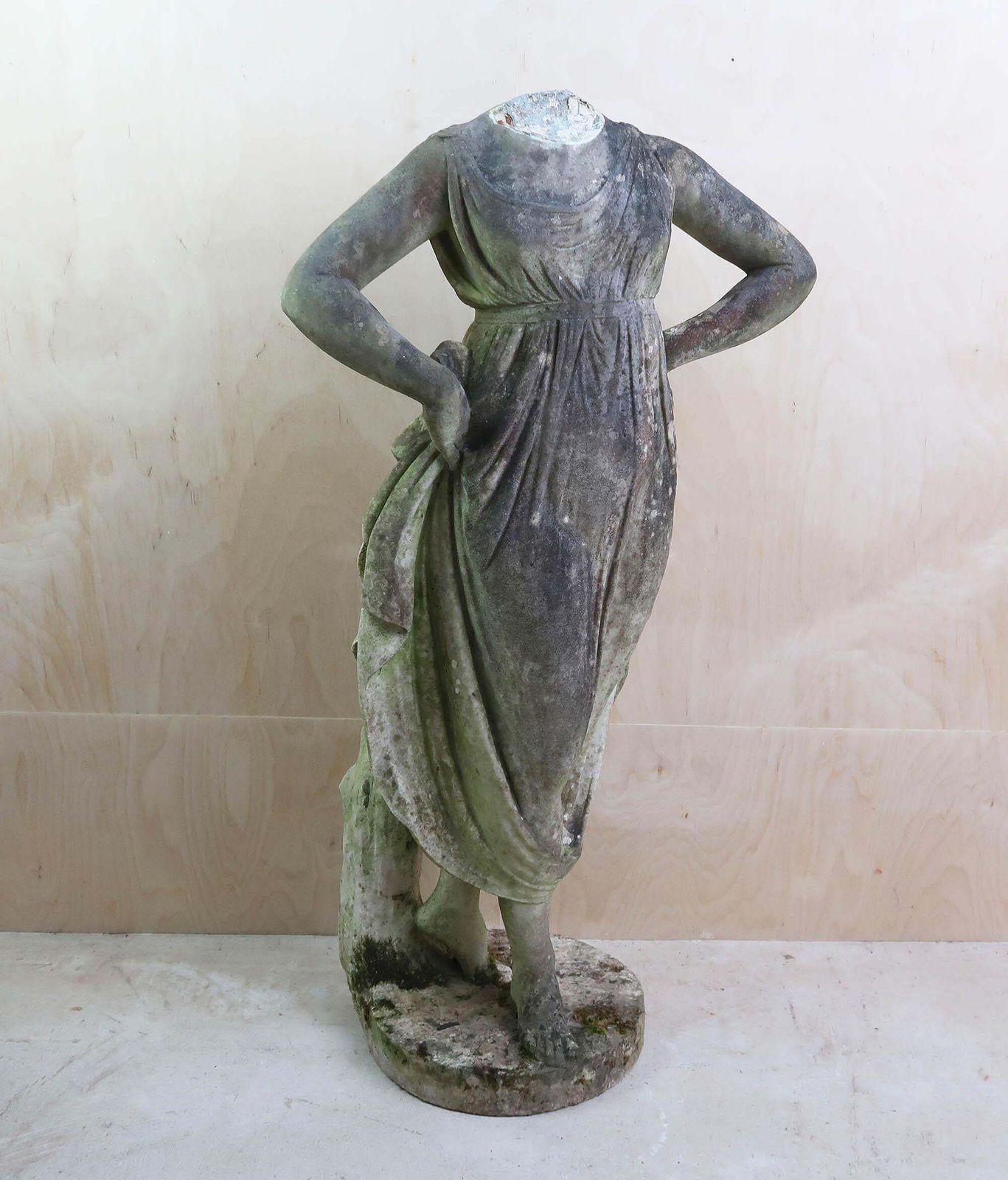 Antique White Marble Garden Statue   Classical Maiden. Italian, 19th Century photo furniture