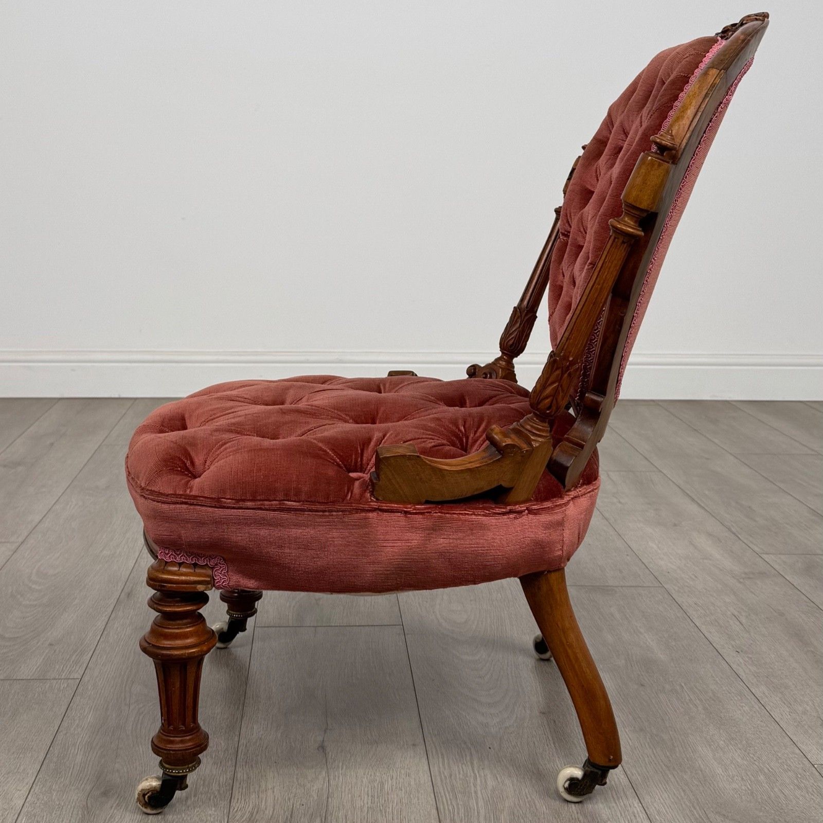 Antique 19th Century Pair Of Parlour Chairs In Walnut photo for sale
