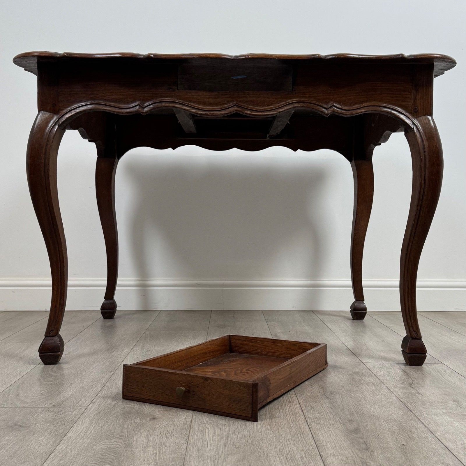photo for sale Antique 20th Century Deep French Writing Table In Oak
