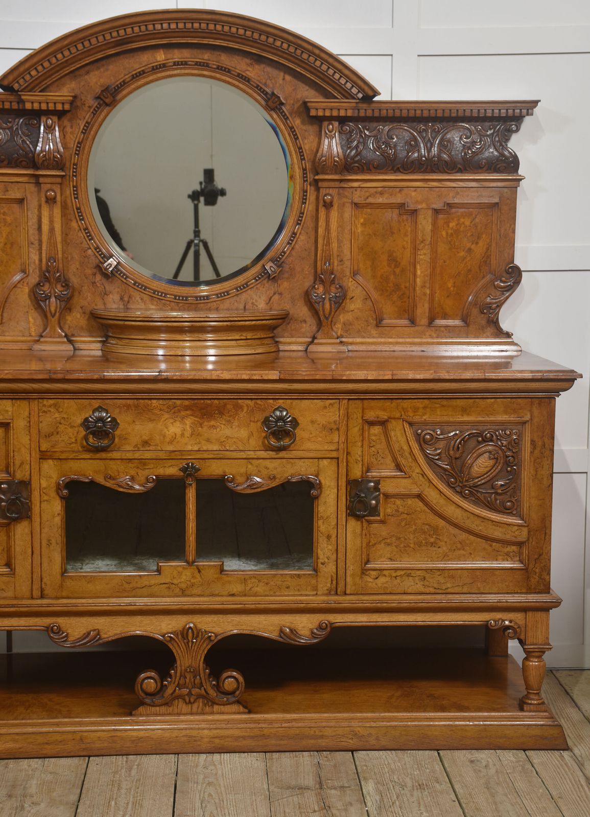 Carved Pollard Oak Sideboard, 1800s photo buy