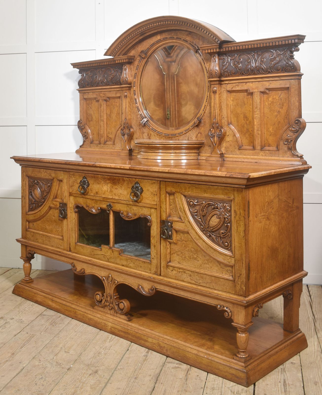 photo buy Carved Pollard Oak Sideboard, 1800s