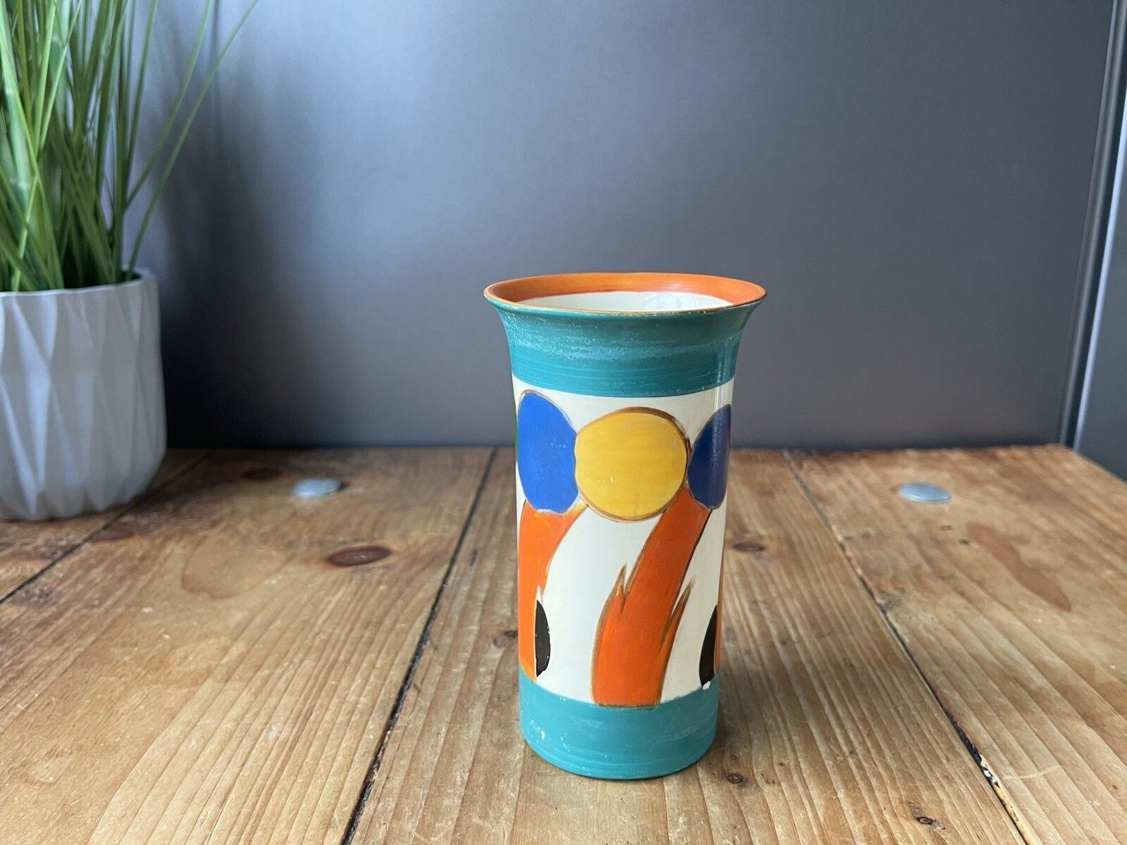 Abstract Art Deco Arabian Arcadian Ware 773 Pottery Clarice Cliff Style Vase 30s