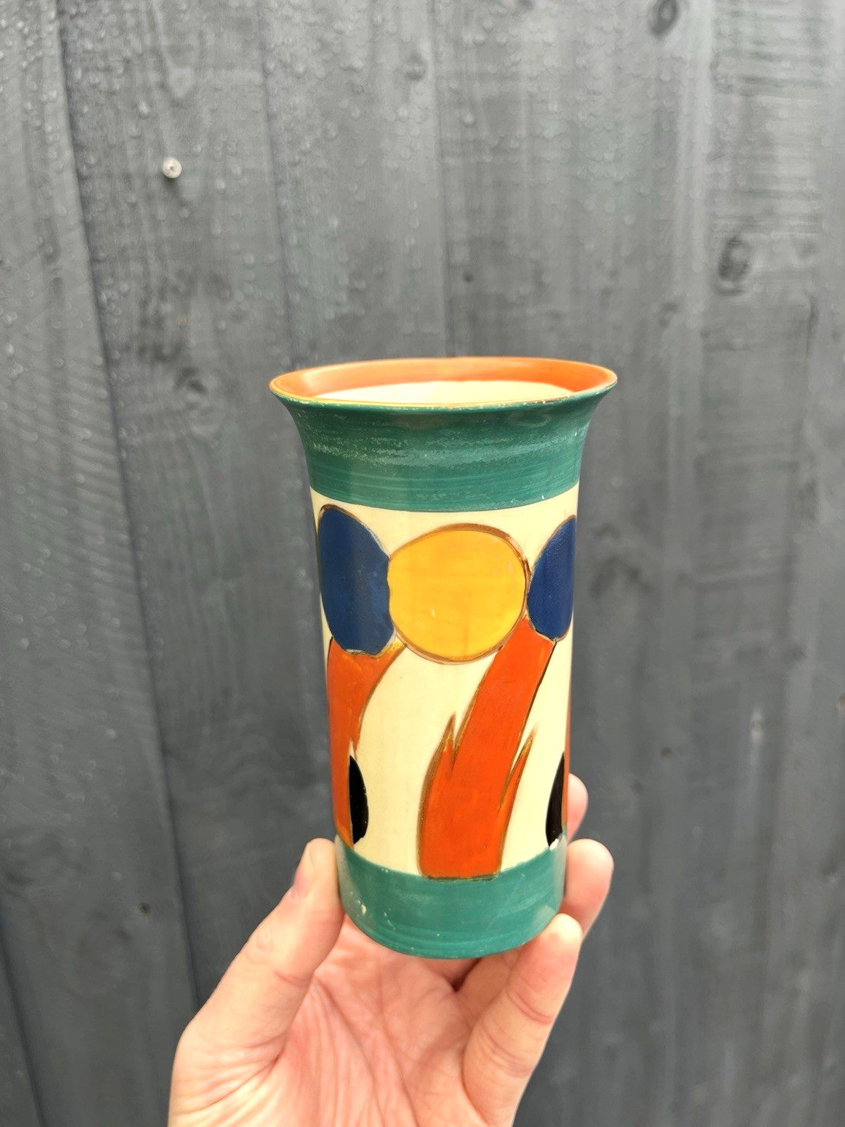 Abstract Art Deco Arabian Arcadian Ware 773 Pottery Clarice Cliff Style Vase 30s photo buy