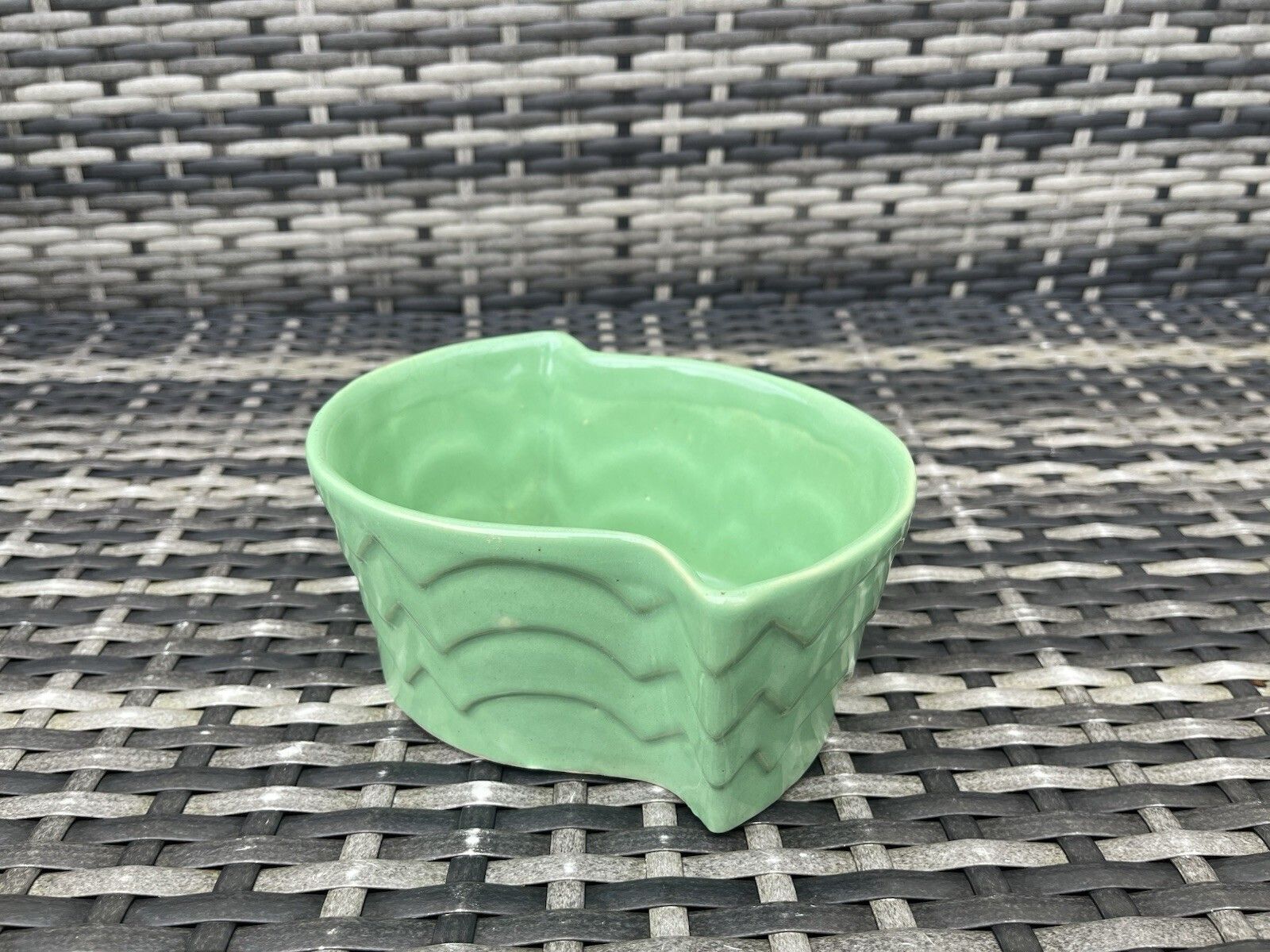 Art Deco Lovatts Langley Ware Mint Green Geometric Planter Plant Pot Vintage photo 55.0